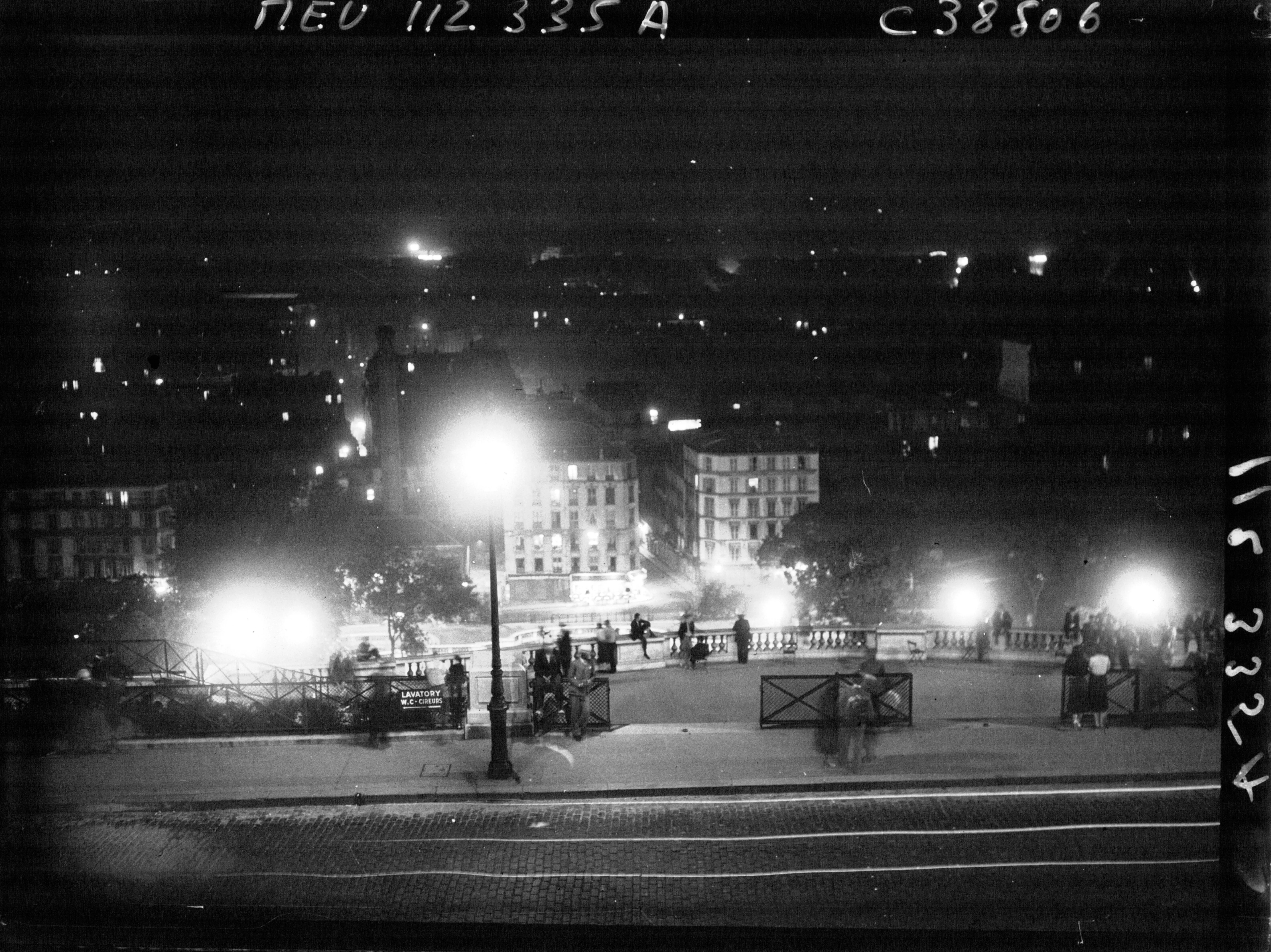 Photograph of Paris by night, circa 1934